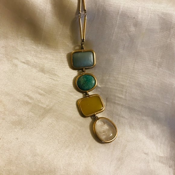 Loft Drop Down Pendant on a Long Gold-Tone Chain 32" - Picture 4 of 5